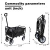 YONWAY Foldable Wagon Cart with Strapping System, Beach Wagon, Utility Cart,for Camping Shopping Sports Gardening Fishing Supports 225 Lbs - 3 of 4