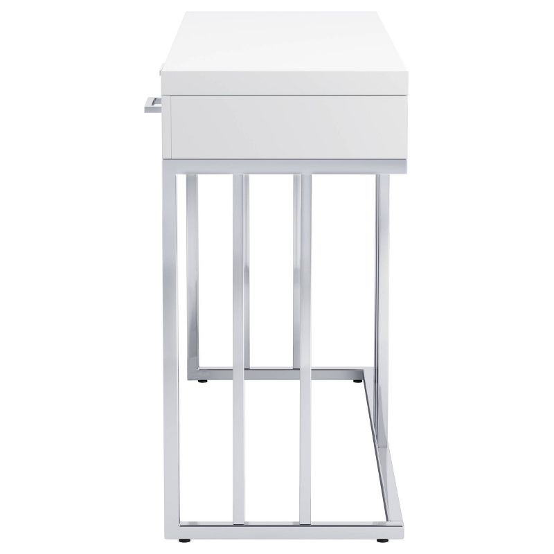 Dalya 2 Drawer Console Sofa Table White High Gloss/Chrome - Coaster, 6 of 10