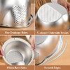 4-in-1 Washing Bowl for Quinoa, Stainless Steel Rinser With Side Drainers Small Colander for Cleaning Fruits, Vegetables - 3 of 4