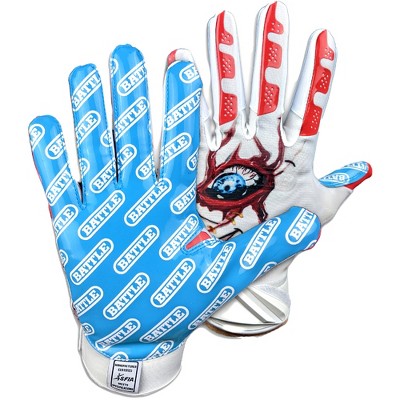 Battle Sports 'Call Your Mom' Football Receiver Gloves – Adult White Full Finger