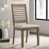 Simple Relax Set of 2 Upholstered Dining Chairs with Ladder Back in Brown Washed and Latte - 2 of 4