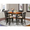 HomeStock 5-Pc Black Finish Solid Wood Top - Dining Room Set - Seats 4 - 2 of 4