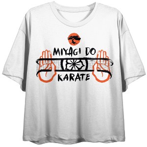 Cobra Kai Miyagi Do Karate Women's White Cropped Tee - 1 of 3