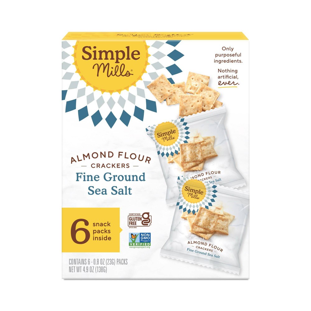 FINE GROUND SEA SALT ALMOND FLOUR CRACKERS, FINE GROUND SEA SALT