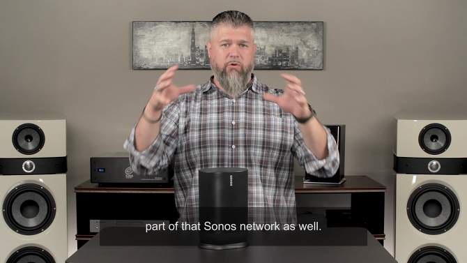 Sonos Move Portable Smart Battery-Powered Speaker with Bluetooth and Wi-Fi (Black), 2 of 14, play video