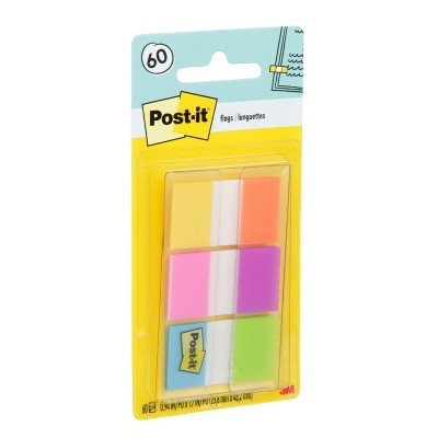Post-it 60ct .47&#34; Wide Flags with On-the-Go Dispenser - Electric Glow Collection