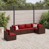 vidaXL Patio Lounge Set Brown PE Rattan, Powder-Coated Steel 6 Piece Set - 2 of 4