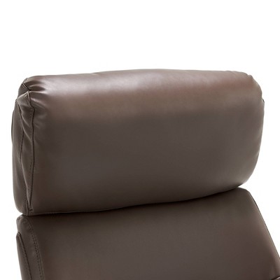 Modern Executive High-Back Brown Leather Swivel Chair with Lumbar Support