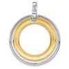 Black Bow Jewelry Sterling Silver & 24k Gold Tone Plated Bent Circle Pendant, 30 x 37mm - 3 of 4
