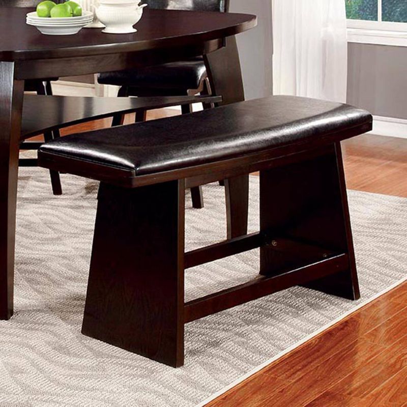 Bronswood&#160;Flared Legs Padded Leatherette Counter Dining Bench Black - HOMES: Inside + Out, 3 of 6