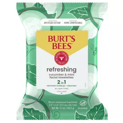 Burt's Bees Facial Cleansing Towelettes Refreshing Cucumber Mint - 30ct