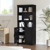 Dovelina Vertical Bookshelf Combination with Adjustable Shelves--Rattan Door - 2 of 4