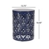 NAYSAYE Outdoor Patio End Table, Metal Side Table, Decorative Garden Stool for Home Lawn Garden Patio, Blue, 13.75"*13.75"*18" - 3 of 4