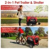 iMountek "2-in-1 Pet Bike Trailer and Stroller with Canopy, Bicycle Carrier for Small & Medium Dogs, Cats, 44LBS Capacity"Red - 2 of 4