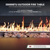 UPHA 42"  Outdoor Propane Fire Pit Coffee Table, Rectangular Patio Heater w 50,000 BTU Stainless Steel Burner, Tank Table and Rain Cover - 4 of 4
