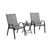 Chic Crate-3-Piece Patio Camping Set – Steel Folding Table & Breathable Textilene Chairs, Backyard Camping Furniture with Removable Cushions, Grey - 3 of 4