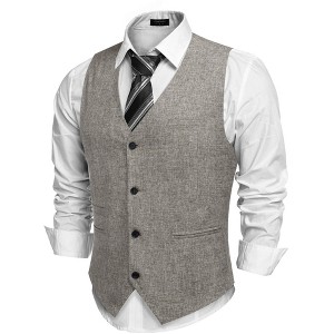 COOFANDY Men's Casual Business Vests Lightweight Waistcoat Slim Fit Suit Vest - 1 of 4