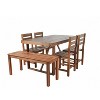 Janey 6-piece Acacia Wood Patio Dining Set, Outdoor Furniture with Removable Cushions, Ergonomic Chairs and Bench - Maison Boucle - 3 of 4