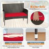 BestMassage Patio Furniture Set 4 Pieces with Glass Topped Coffee Table Cushions - 4 of 4