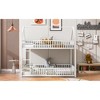 Twin Over Twin Metal House Bunk Bed with Fence and Door - 4 of 4
