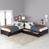 Whisen Twin Size L-shaped Platform Bed with Trundle and Drawers Linked with built-in Desk - image 2 of 4