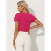 Allegra K Women's Short Sleeve Sweetheart Neck Bodysuit - 3 of 4