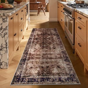 AMERLIFE Area Rug, Machine Washable Vintage Carpet with Non-Slip Backing, Soft Rug for Living Room, Bedroom, Hallway Use - 1 of 4