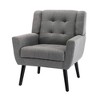 Lyngins Linen Accent Chairs with Curved Back,Upholstered Arm Chairs for Living Room,Bedroom - 4 of 4