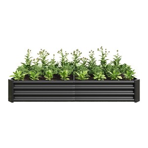 DOMETOUR Raised Garden Bed Outdoor, 6×3×1ft , Metal Raised Rectangle Planter Beds for Plants, Vegetables, and Flowers - 1 of 4