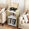 Golden Record Player Stand, Metal Turntable Stand with 3-Tier Storage, Vinyl Bedside End Table for Living Room Bedroom Office - 3 of 4