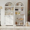 GAOMON 72'' Tall Arched Cabinet, 5 Tier Arched Bookshelf with Double Doors & Adjustable Shelf - 3 of 4