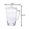 Gulches 2.75 Quarts Oval Halo Design Unbreakable Plastic Water Pitcher with Lid - BPA Free, Ideal for Drinks & Juices, with Spout,Clear - 2 of 4