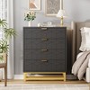 Dresser, 4 Drawer Dresser for Bedroom, Wood Chest of Drawers, Modern Dressers with Gold Metal Handles for Living Room, Hallway, Entryway - 3 of 4