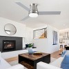 48"Wx48"D 3-speed Gray Fan With 3-Color Led Light,Indoor Ceiling Fan With Remote Control And 3 Blades -The Pop Home - 2 of 4