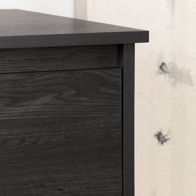 Gray Oak Vertical 5-Drawer Chest with Metal Handles