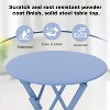 3-Piece Outdoor Bistro Set, Foldable Steel Table & 2 Chairs, Rust-Resistant Patio Café Set for Balcony, Porch, or Garden – 330lb Capacity - 3 of 4