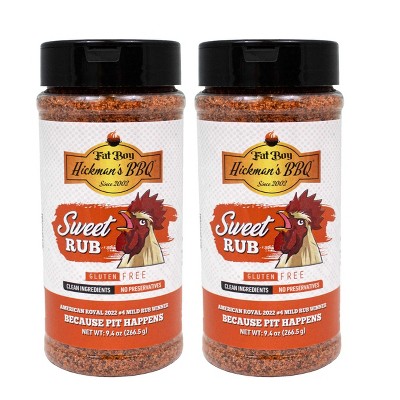 Fat Boy Hickman's BBQ 9.4 oz Sweet Natural BBQ Rub - Pack of 2