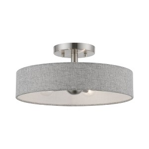 Livex Lighting Elmhurst 4 - Light Semi-Flush Mount in  Brushed Nickel/Shiny White - 1 of 3