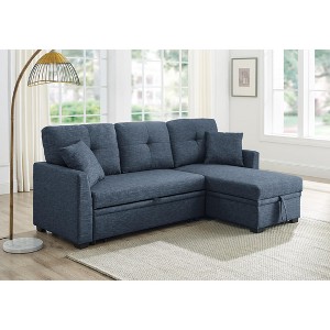 Racxily Modular Sleeper Sectional Sofa with Storage, L Shape Sectional Modular Couch Wide Deep seat Sofa - 1 of 4