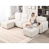 DYHOME Modular Sofa Sectional Couch for Livingroom, Microfiber Comfy Cloud Couch with Ottoman, Cream White - 3 of 4