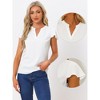 Allegra K Women's Work Office Elegant Split V Neck Cap Sleeve Tops - 2 of 4