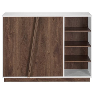 Vega Modern 4-Shelf Wood Shoe Cabinet in White - Furniture of America