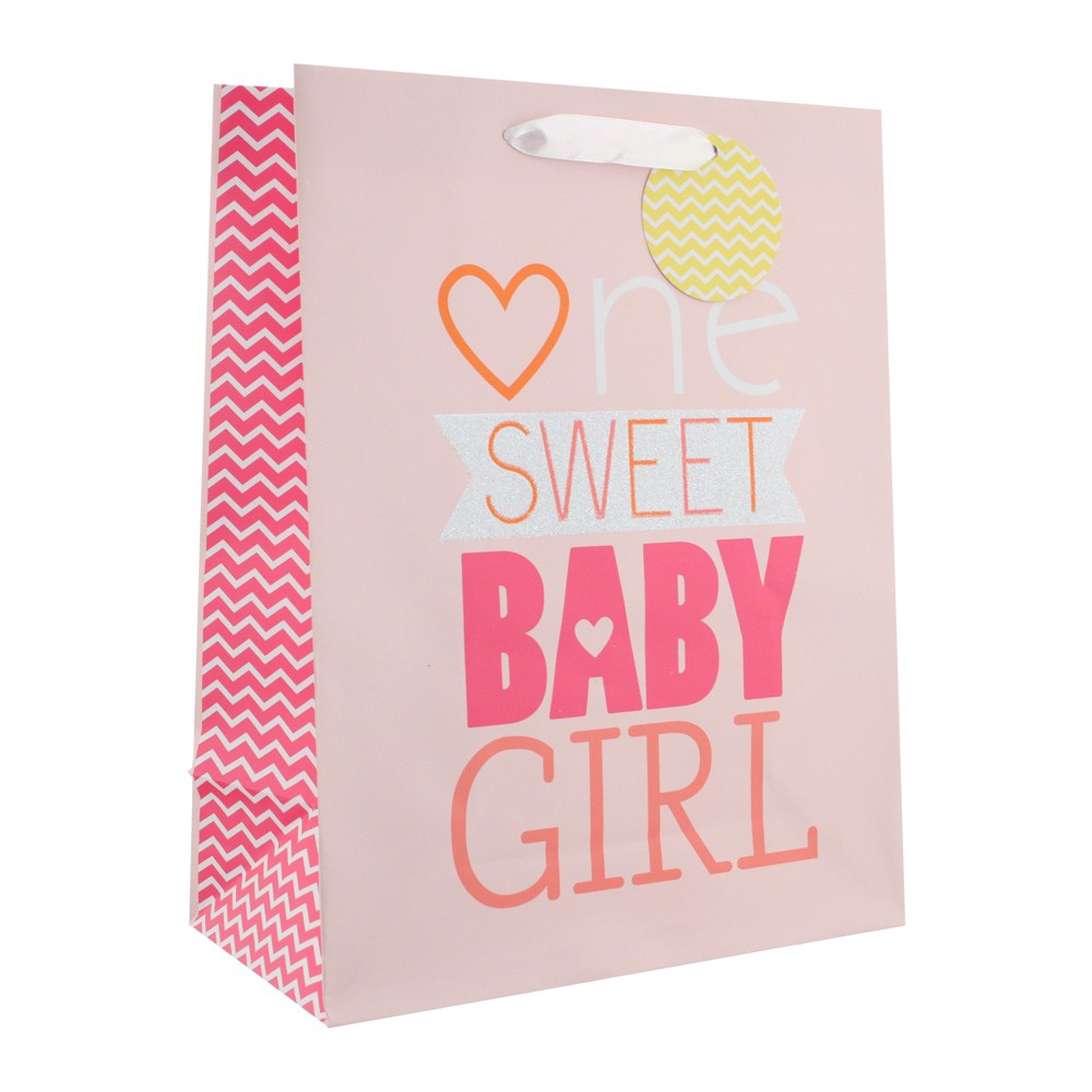 Medium 'One Sweet Baby' Baby Shower Gift Bag Pink - Spritz