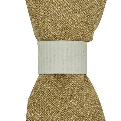 Park Designs Cream Crimped Napkin Ring Set of 4