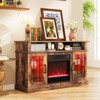Costway TV Stand with Electric Fireplace LED Lights Remote Controls Storage Cabinets White/Black/Brown - 4 of 4