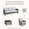 XIZZI Patio Furniture Sets Designed for Outdoor Relaxation, Comfy 3.5-Inch Cushions & 360° Swivel Action for Extra Comfort, 5 Pcs/Set, Gray - 3 of 4