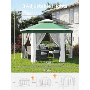 Garvee 13×13 FT Hexagonal Instant Pop‑Up Gazebo Screen Tent with Mosquito Netting – 6‑Sided UV‑Resistant Steel Frame Outdoor Canopy - 1 of 4