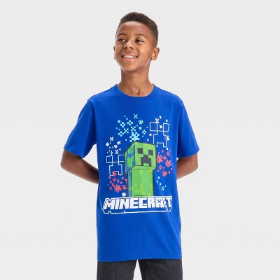 Boys' Minecraft Americana Short Sleeve Graphic T-Shirt - Blue