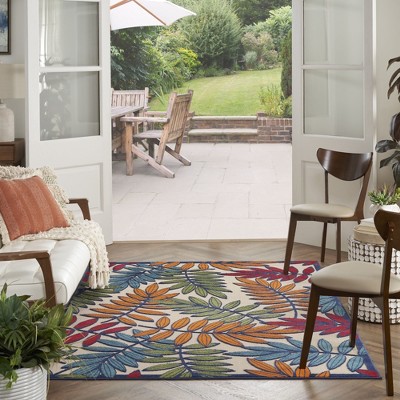 Energetic Floral Multicolor Synthetic 6' x 9' Reversible Area Rug