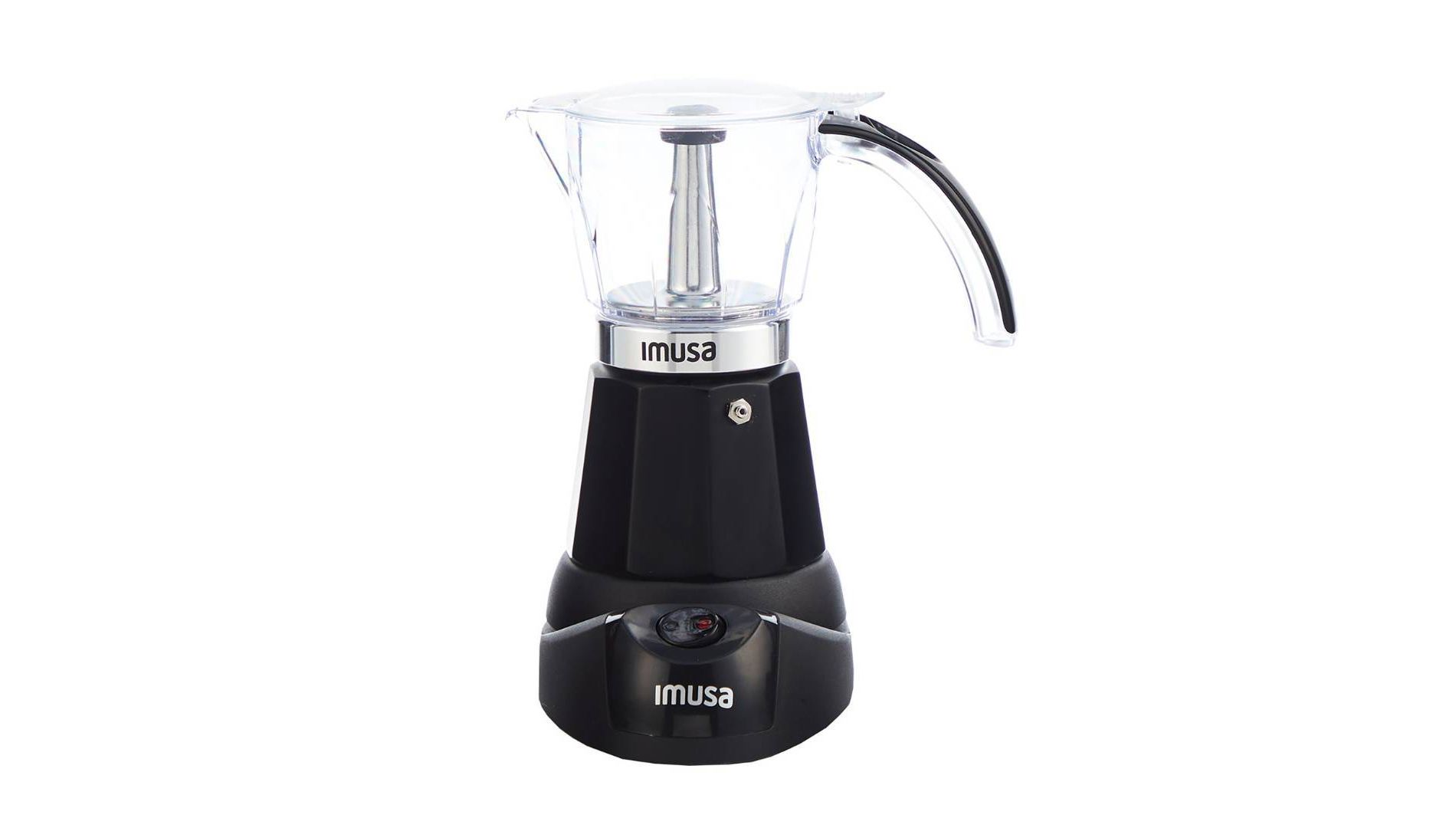 IMUSA Aluminum Espresso Maker Black: Electric Coffee Machine, 1.5L Capacity, Hand Wash, 480W, Ground & Whole Beans